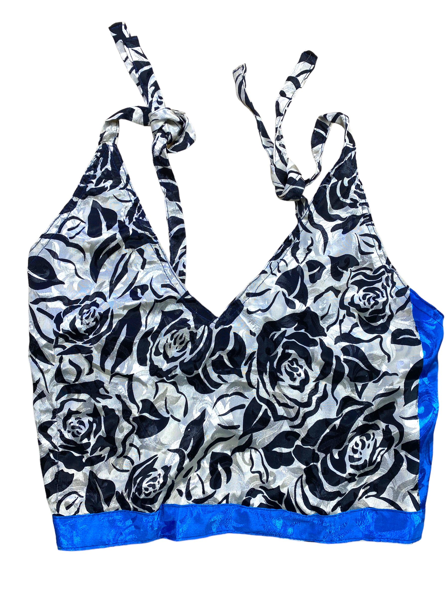 Festival Stall LTD Boho festival Clothing Pretty BLUE SILK Crop Top sexy Boho Hippy Festival summer sun vest UK 8 10 12