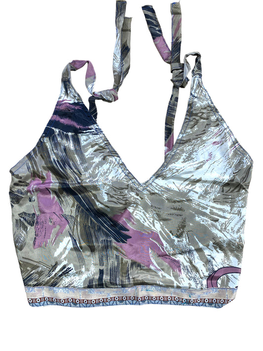 Festival Stall LTD Boho festival Clothing Pretty PINK SILK Crop Top sexy Boho Hippy Festival summer sun vest UK 8 10 12