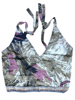 Festival Stall LTD Boho festival Clothing Pretty PINK SILK Crop Top sexy Boho Hippy Festival summer sun vest UK 8 10 12