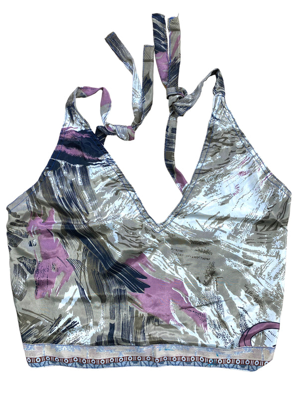 Festival Stall LTD Boho festival Clothing Pretty PINK SILK Crop Top sexy Boho Hippy Festival summer sun vest UK 8 10 12