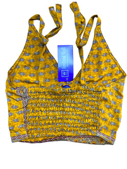 Festival Stall LTD Boho festival Clothing Pretty SILK ORANGE Crop Top sexy Boho Hippy Festival summer sun vest UK 8 10 12