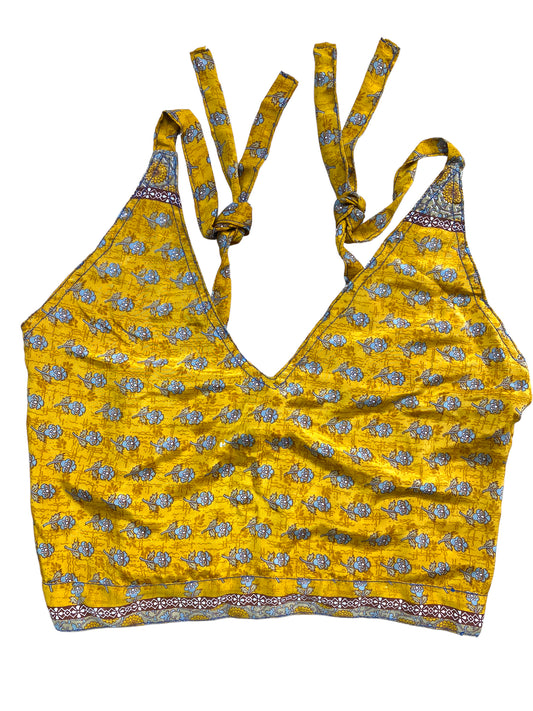 Festival Stall LTD Boho festival Clothing Pretty SILK ORANGE Crop Top sexy Boho Hippy Festival summer sun vest UK 8 10 12