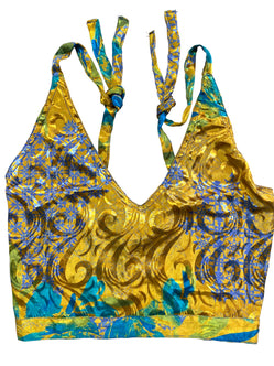 Festival Stall LTD Boho festival Clothing Pretty SILK ORANGE Crop Top sexy Boho Hippy Festival summer sun vest UK 8 10 12