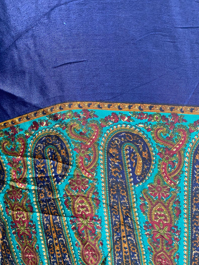 Bell Sleeve Crop Top blouse Boho Hippy Festival retro Sari Silk summer UK 8-16