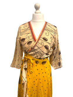 Festival Stall LTD Boho festival Clothing Long Wrap Dress pretty summer Boho hippy Festival maxi Sari - Silk UK 8 10 12 14