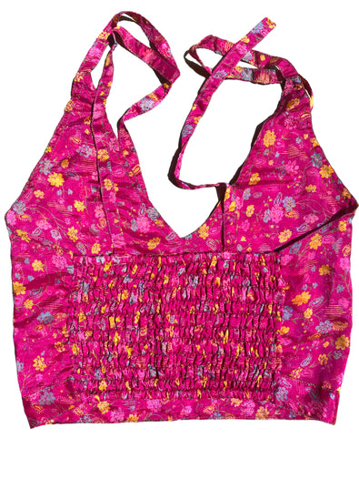 Pretty Purple Crop Top sexy Boho Hippy Festival summer sun vest UK 8 10 12