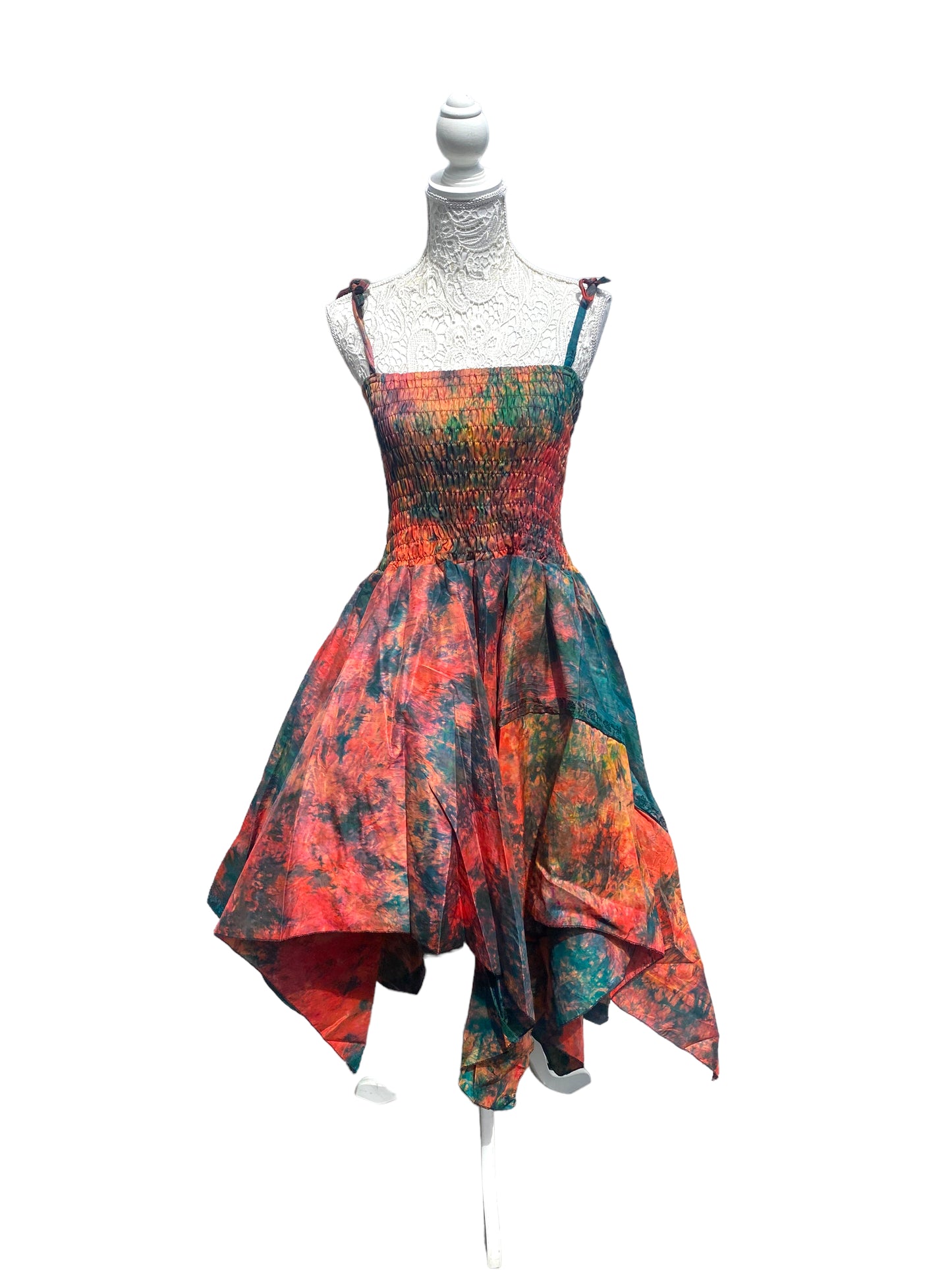 Festival summer Dress Sexy Boho Pixie SILK hanky hem Purple Hippy gypsy sun 8-16