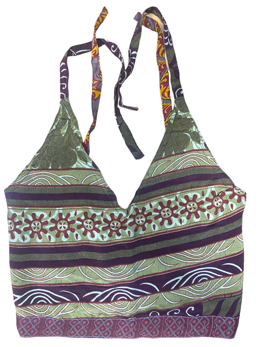 RED Crop Top sexy Boho Hippy Festival pretty summer sun vest A B cup UK 8 10 12