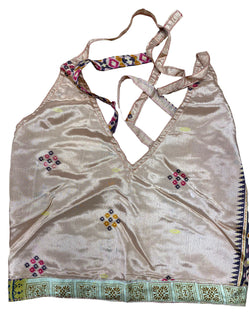 GOLD Crop Top sexy Boho Hippy Festival pretty summer sun vest A B cup UK 8 10 12