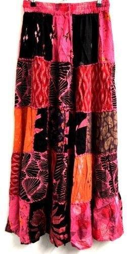 Festival Stall LTD Boho festival Clothing Boho hippie festival patchwork skirt vintage retro maxi long one size 8-16 #59