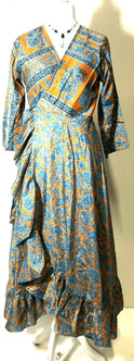 Festival Stall LTD Boho festival Clothing Boho hippy Festival Long Sari-Silk pretty summer Wrap Dress UK 8 10 12 14
