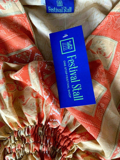 Festival Stall LTD Boho festival Clothing Boho hippy festival sari silk KAFTAN tunic top blouse dress cover up ONE SIZE 92