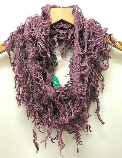 Festival Stall LTD Boho festival Clothing Boho hippy goth emo funky shaggy PINK knit scarf wrap pashmina present gift