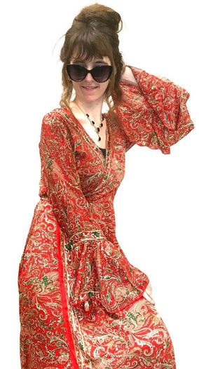 Indian Silk Maxi Long Hippie Dress Festival Clothing Summer Dress
