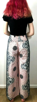 Festival Stall LTD Boho festival Clothing Festival boho hippie, black pink yoga, palazzo, loose fit, casual stretch trousers, wide leg harem pants uk 8 10 12 14 one size us 4 6 8 10