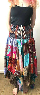 Festival Stall LTD Boho festival Clothing Festival boho hippie pixie gypsy patchwork long skirt summer sun dress one size