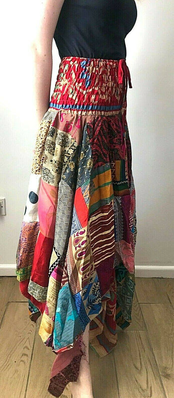 Festival Stall LTD Boho festival Clothing Festival Boho Hippie pixie gypsy Patchwork long Skirt summer sun dress ONE SIZE