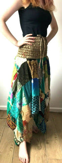 Festival Stall LTD Boho festival Clothing Festival boho hippie pixie gypsy patchwork long skirt summer sun dress one size