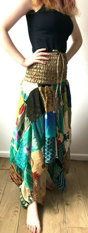 Festival Stall LTD Boho festival Clothing Festival boho hippie pixie gypsy patchwork long skirt summer sun dress one size