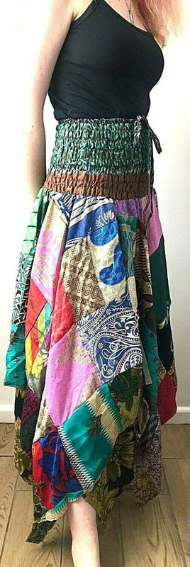 Festival Stall LTD Boho festival Clothing Festival boho hippie pixie gypsy patchwork long skirt summer sun dress one size