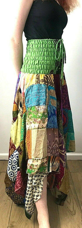 Festival Stall LTD Boho festival Clothing Festival Boho Hippie pixie gypsy Patchwork long Skirt summer sun dress ONE SIZE