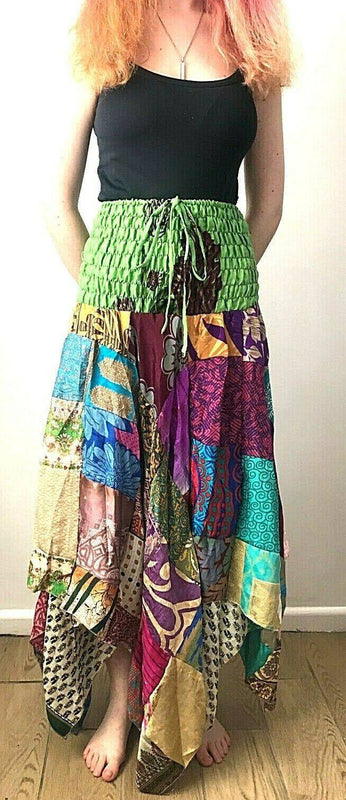 Festival Stall LTD Boho festival Clothing Festival Boho Hippie pixie gypsy Patchwork long Skirt summer sun dress ONE SIZE