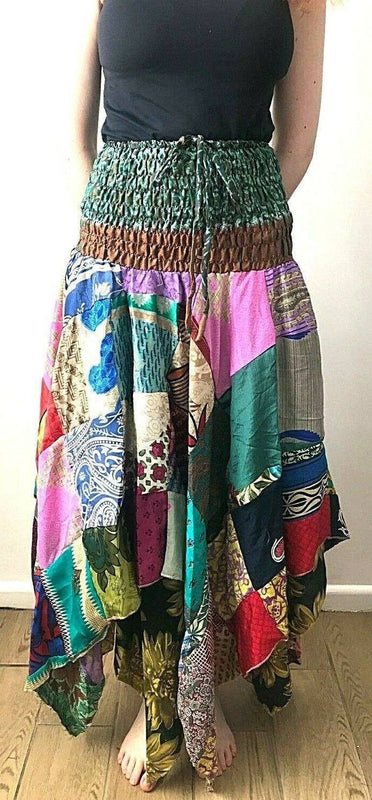 Festival Stall LTD Boho festival Clothing Festival boho hippie pixie gypsy patchwork long skirt summer sun dress one size