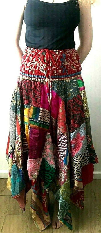 Festival Stall LTD Boho festival Clothing Festival Boho Hippie pixie gypsy Patchwork long Skirt summer sun dress ONE SIZE