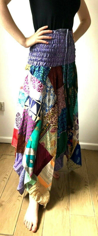 Festival Stall LTD Boho festival Clothing Festival boho hippie pixie gypsy patchwork long skirt summer sun dress one size