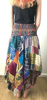 Festival Stall LTD Boho festival Clothing Festival boho hippie pixie gypsy patchwork long skirt summer sun dress one size