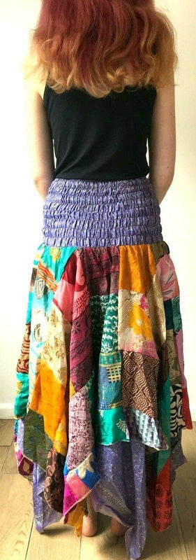 Festival Stall LTD Boho festival Clothing Festival boho hippie pixie gypsy patchwork long skirt summer sun dress one size