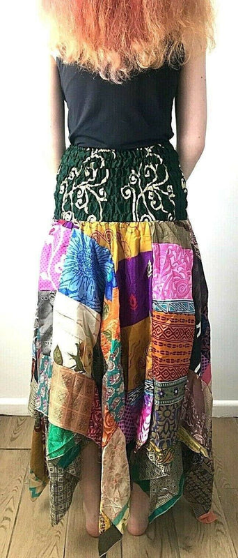 Festival Stall LTD Boho festival Clothing Festival boho hippie pixie gypsy patchwork long skirt summer sun dress one size