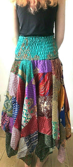 Festival Stall LTD Boho festival Clothing Festival Boho Hippie pixie gypsy Patchwork long Skirt summer sun dress ONE SIZE
