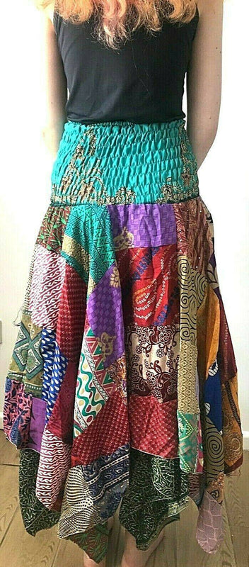 Festival Stall LTD Boho festival Clothing Festival Boho Hippie pixie gypsy Patchwork long Skirt summer sun dress ONE SIZE